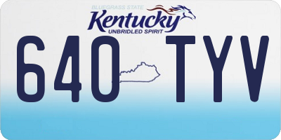KY license plate 640TYV