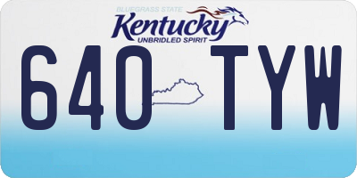 KY license plate 640TYW