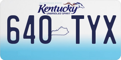 KY license plate 640TYX