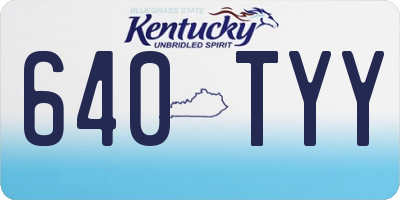KY license plate 640TYY