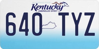 KY license plate 640TYZ