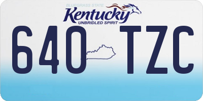 KY license plate 640TZC