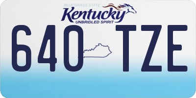 KY license plate 640TZE