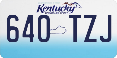 KY license plate 640TZJ