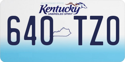 KY license plate 640TZO