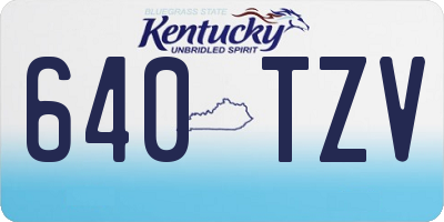 KY license plate 640TZV