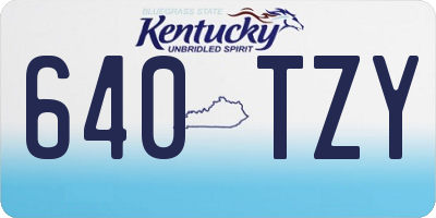 KY license plate 640TZY