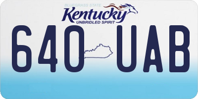 KY license plate 640UAB