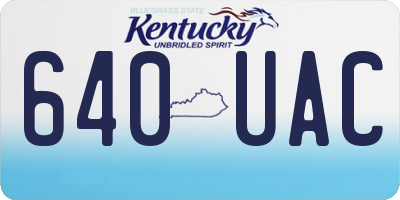 KY license plate 640UAC