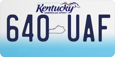 KY license plate 640UAF