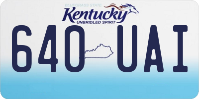 KY license plate 640UAI