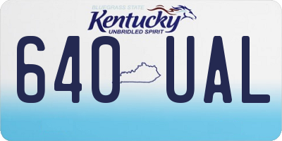 KY license plate 640UAL