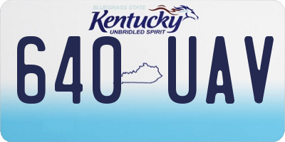 KY license plate 640UAV