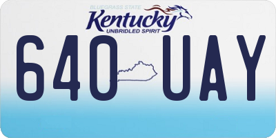 KY license plate 640UAY