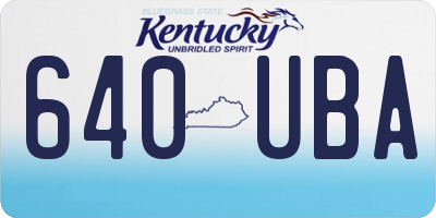 KY license plate 640UBA