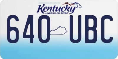 KY license plate 640UBC