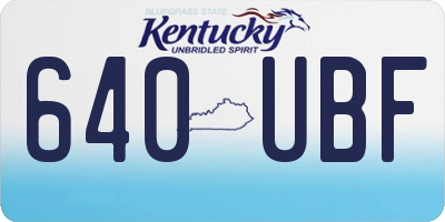 KY license plate 640UBF
