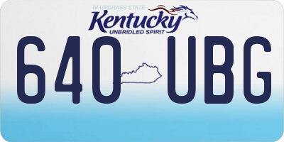 KY license plate 640UBG