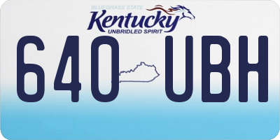KY license plate 640UBH
