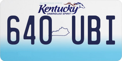 KY license plate 640UBI