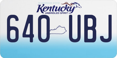 KY license plate 640UBJ
