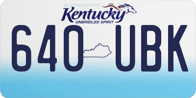 KY license plate 640UBK