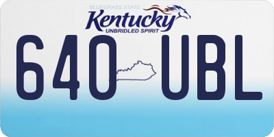 KY license plate 640UBL