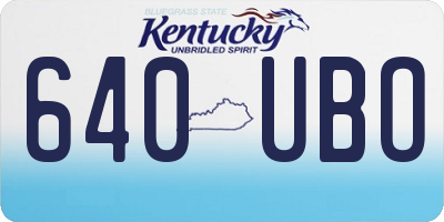 KY license plate 640UBO