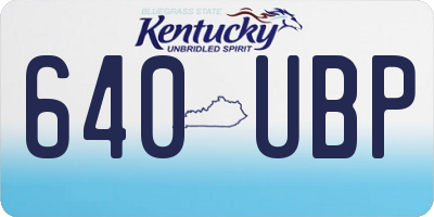 KY license plate 640UBP
