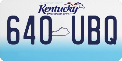 KY license plate 640UBQ
