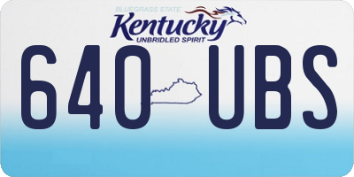 KY license plate 640UBS