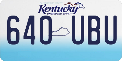 KY license plate 640UBU