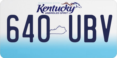 KY license plate 640UBV