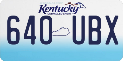 KY license plate 640UBX