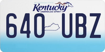 KY license plate 640UBZ