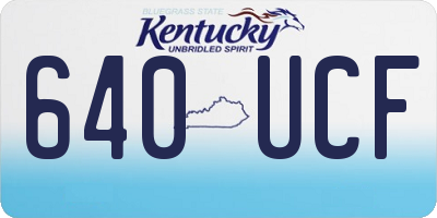 KY license plate 640UCF