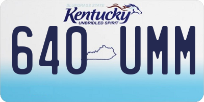 KY license plate 640UMM