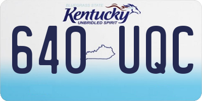 KY license plate 640UQC