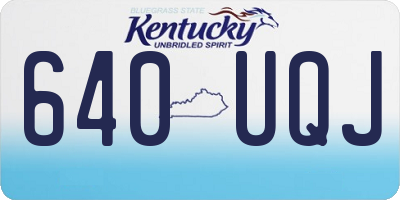 KY license plate 640UQJ