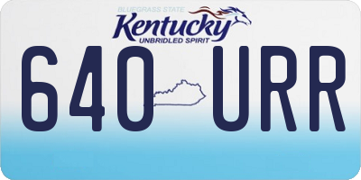 KY license plate 640URR