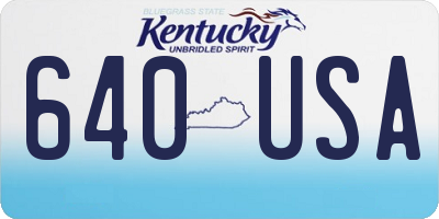 KY license plate 640USA