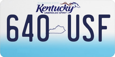 KY license plate 640USF