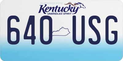 KY license plate 640USG