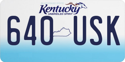 KY license plate 640USK