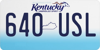 KY license plate 640USL
