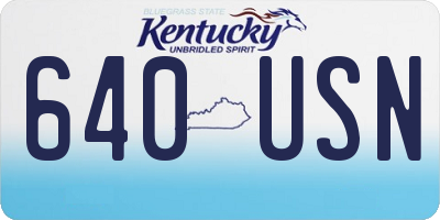 KY license plate 640USN
