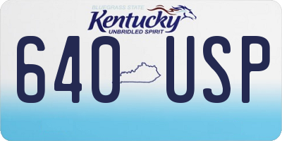 KY license plate 640USP