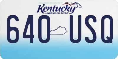 KY license plate 640USQ