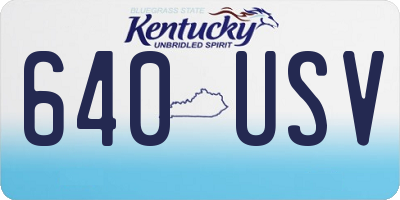 KY license plate 640USV