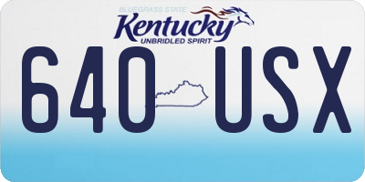 KY license plate 640USX